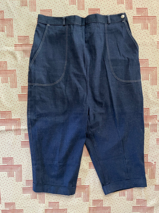 1950s Side Zip Clam Digger Jeans