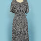 1940s - 1950s Rayon Print Loop Dress